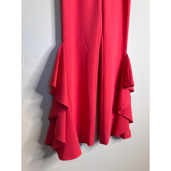 Scripted Coral Pull-On Elastic Ruffle Pant Small Holiday - Picture 3 of 9